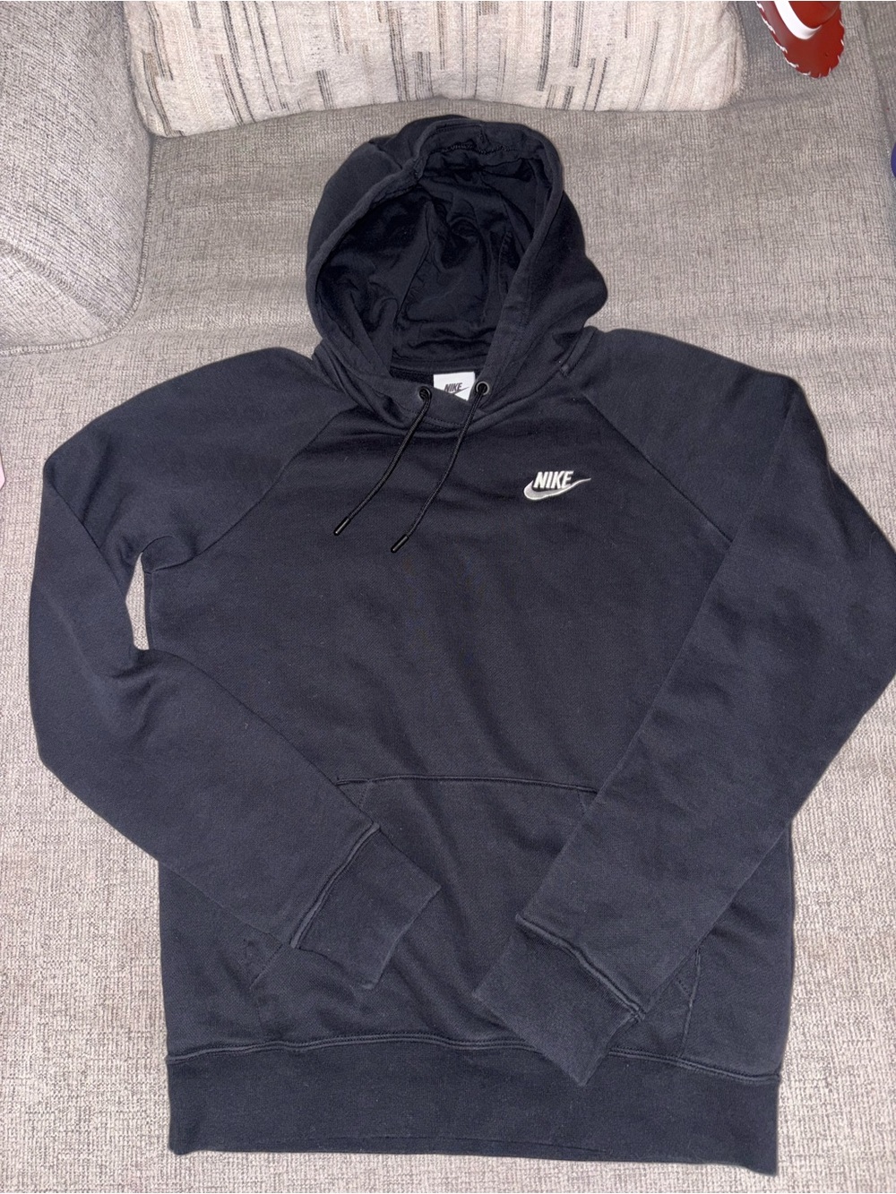 Nike Black Pullover Hoodie with White Swoosh
